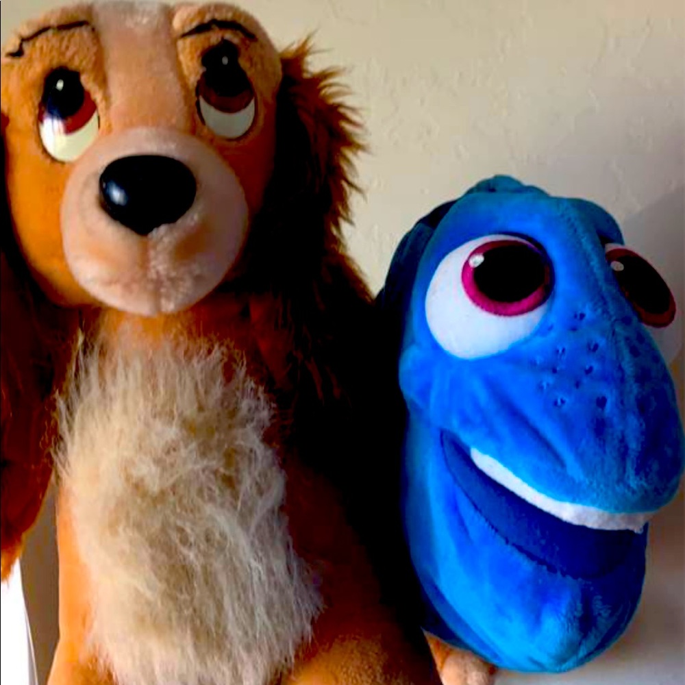 Disney 17" Finding Dory  &  Lady and the Tramp: Lady Plush 14'' Disney Plush